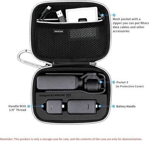 Miniatura 2 de MAXCAM Estuche pequeño de transporte compatible con Osmo Pocket 3