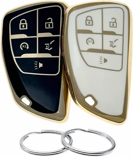Miniatura 10 de Cubierta de llavero REPROTECTING TPU Compatible con Chevy Chevrolet Corvette Suburban Tahoe Equinox Traverse GMC Acadia Yukon Buick Envision