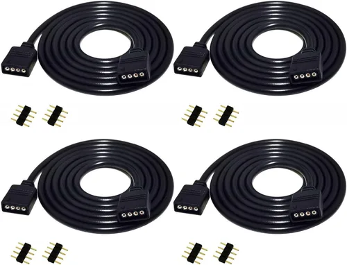 Miniatura 6 de Cable de extensión de tira LED RGB de 3.3 ft, 3.3 pies, 4 pines, cinta LED, cable de extensión de cinta LED, extensor de banda LED, cable