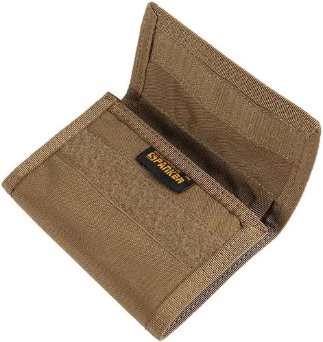 Miniatura 4 de EXCELLENT ELITE SPANKER Cartera triple de nailon para hombre, tarjetero táctico militar con bolsillo para monedas, cartera al aire libre, Marrón