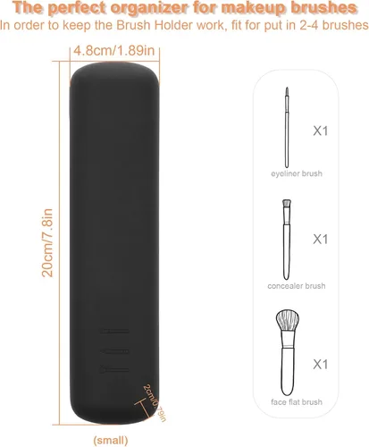 Miniatura 37 de FERYES Soporte para brochas de maquillaje de viaje, Negro, L, Simplicidad