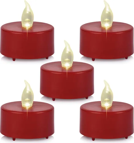 Miniatura 8 de Velas de té sin llama, juego de 24 velas LED a pilas con parpadeo eléctrico, vela votiva falsa realista, lámpara de luz blanca cálida de larga