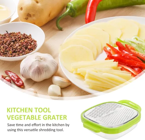 Miniatura 6 de BESTONZON Rallador de queso 2 en 1 para cocina con caja, rallador de verduras con recipiente de almacenamiento con mango