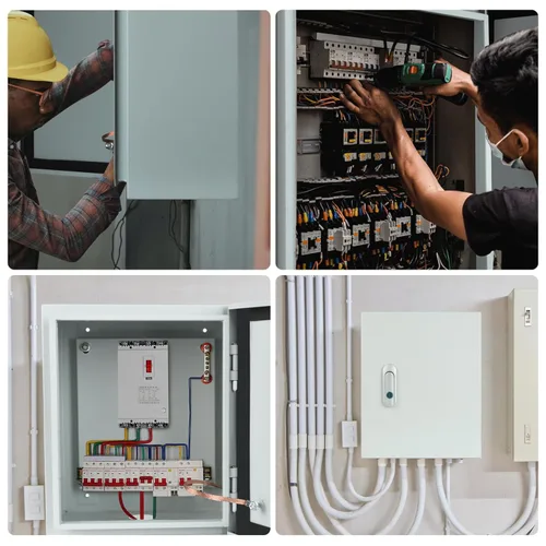 Miniatura 7 de Caja de conexiones eléctricas de acero, Caja de caja eléctrica para interiores y exteriores, Caja de metal resistente al agua y al polvo, Montada