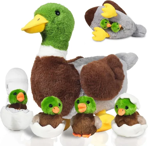 Miniatura 13 de Juego de peluche de pollo 9 en 1, juguete de peluche de pollo para niños, gallina ponedora de huevos con cremallera, pollos y huevos, juguetes