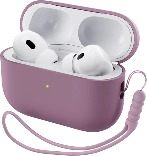 Miniatura 13 de ORNARTO Funda compatible con AirPods Pro 2 2022, silicona híbrida protectora completa para AirPods Pro de 2ª generación, cubierta frontal LED Azul