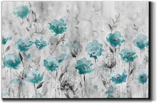 Miniatura 33 de Lienzo de arte de pared de paisaje abstracto con flores y bosque moderno, cuadros de arte para decoración de sala de estar, cocina, baño, oficina
