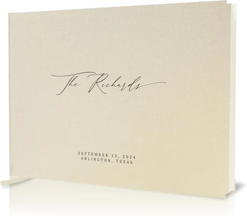 Miniatura 12 de MUUJEE Libro de visitas personalizado con brillo bronce - Libro de invitados moderno personalizado de alta calidad para recepción de boda, fiesta