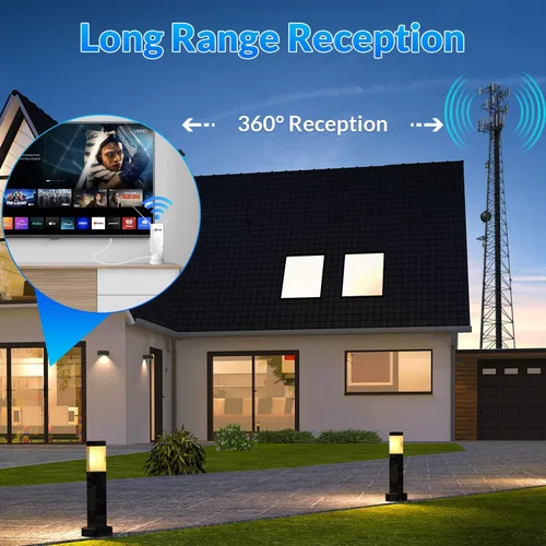 Miniatura 6 de HIDB Antena de TV – Antena de TV con orejas de conejo, antenas de TV para canales locales, Ultra HD 4K/1080p, UHF/VHF funciona con todos