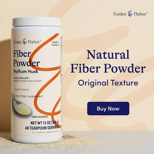 Miniatura 3 de Foster & Thrive Suplemento diario de polvo de cáscara de psyllium, fibra 4 en 1 para laxante de salud digestiva, alivia el estreñimiento ocasional