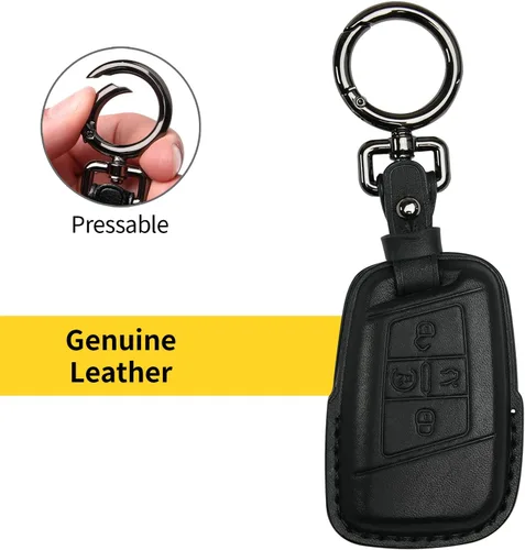 Miniatura 6 de Tukellen para Volkswagen Funda de Llavero de Cuero Compatible con VW Atlas Golf Alltrack Jetta Passat Tiguan 2018-2025 Llavero Inteligente de 4