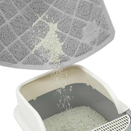 Miniatura 3 de Niubya Tapete de arena para gatos de alta calidad, tapete para caja de arena con respaldo antideslizante e impermeable, tapete suave para patas