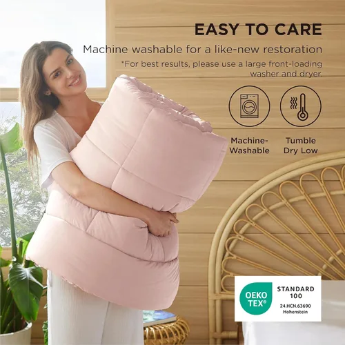 Miniatura 73 de Bedsure Relleno de edredón – Edredones acolchados tamaño King, edredón para todas las estaciones, ropa de cama alternativa de plumón suave, con 8