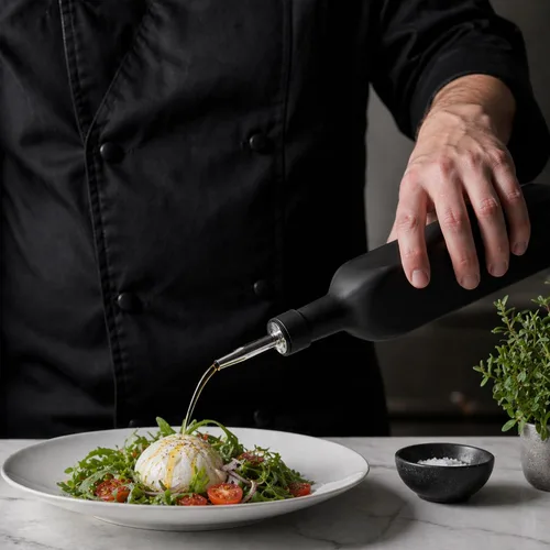 Miniatura 5 de Restaurantware RW Base Dispensador de aceite de oliva de 16.9 onzas, 1 botella dispensadora de aceite de cocina, con vertedor de acero inoxidable