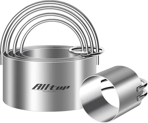 Miniatura 11 de ALLTOP Cortadores de galletas con asa, cortador de galletas de acero inoxidable, herramientas esenciales profesionales para hornear para el día