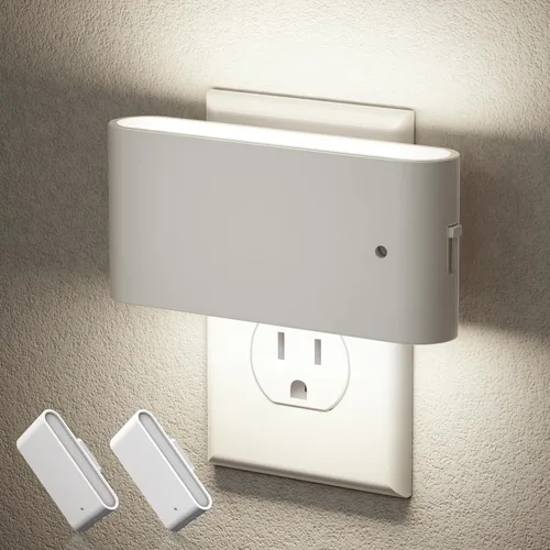Miniatura 7 de JandCase Luces nocturnas LED enchufables a la pared, luz nocturna con sensor de luz del atardecer al amanecer, luz nocturna regulable enchufable