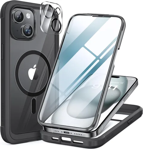 Miniatura 58 de Miracase Funda para iPhone 13 de 6.1 pulgadas, [sin burbujas] funda de teléfono de cuerpo completo con pantalla de vidrio completa integrada, sin