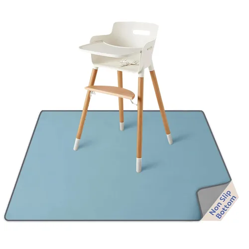 Miniatura 10 de Blissful Diary Tapete Antisalpicaduras para Bebé para Debajo de Silla Alta, 50.4 x 50.4 Pulgadas Tapete Limpiable contra Salpicaduras, Impermeable