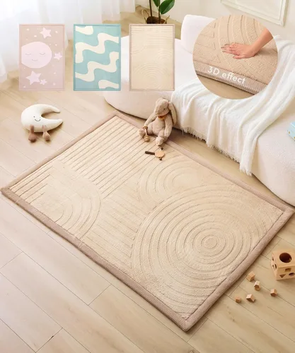 Miniatura 35 de Hakuna Matte - Alfombra de juego prémium para bebé de terciopelo coral ultrasuave con espuma viscoelástica, antideslizante, resistente al agua,