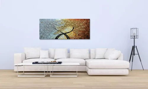 Miniatura 5 de V-inspire Arte, 24 x 60 pulgadas, moderno, pintado a mano, 3D, arte abstracto, arte de pared, pinturas al óleo, decoraciones para sala de estar