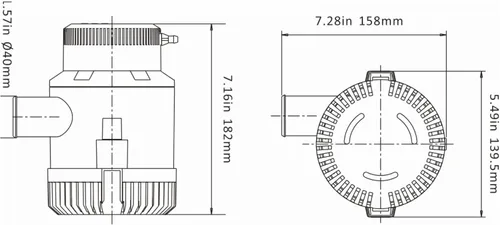 Miniatura 8 de SEAFLO Bomba de sentina de la serie 01 3700GPH Bomba sumergible marina de 12 V con salida de alta capacidad, protección antibloqueo de aire, 4 años