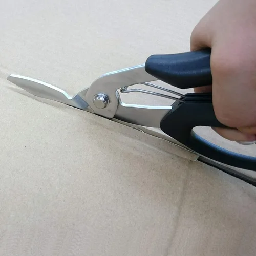 Miniatura 4 de ALLEX Tijeras de cartón resistentes de 8.8 pulgadas con resorte para manualidades, hoja angulada, hoja de acero inoxidable japonés, fabricadas