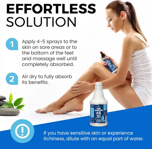 Miniatura 3 de Espray de aceite de magnesio puro 32oz - Espray tópico de magnesio de fuerza extra para dormir - Menos picazón - Menos escozor - 100% aceite natural