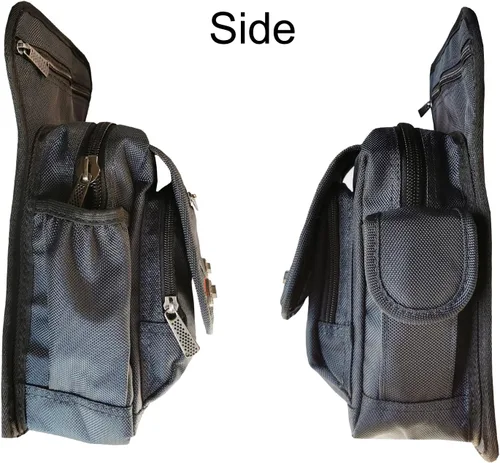 Miniatura 10 de Bolsa de nailon para la pierna, bolsa de muslo Riñonera táctica para hombro, Negro -, M