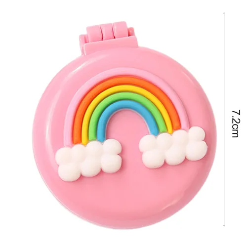 Miniatura 8 de Cepillo de pelo de viaje, peine de bolsillo con mini espejo, cepillos de pelo plegables compactos, redondos, mini peine de masaje compacto