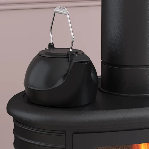 Miniatura 2 de Estufa de Hierro Humidificante Fire Beauty, Humidificador de Estufa, Hervidor para Estufa de Madera, Hierro Fundido, Manija Cromada