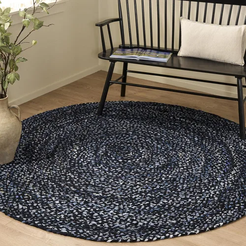 Miniatura 59 de SAFAVIEH Braided Collection - Alfombra de pasillo, 2 pies 3 pulgadas x 8 pies, color negro y azul, hecho a mano, reversible, ideal para dormitorio