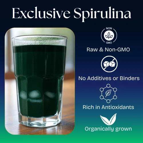 Miniatura 3 de NaturalZing - Tabletas de espirulina orgánica 100% pura, sin OMG, verduras diarias, proteína vegana superalimentaria y apoyo antioxidante, rico