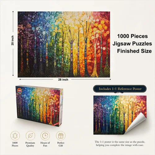 Miniatura 4 de Rompecabezas para adultos de 1000 piezas imposibles, difíciles, difíciles, desafiantes para adultos, rompecabezas de 1000 piezas de bosque