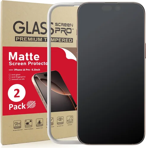 Miniatura 13 de [Paquete de 2] Ambison Protector de Pantalla de Vidrio Mate Diseñado para iPhone 16e/iPhone 14/iPhone 13/13 Pro, Marco de Instalación/Sin