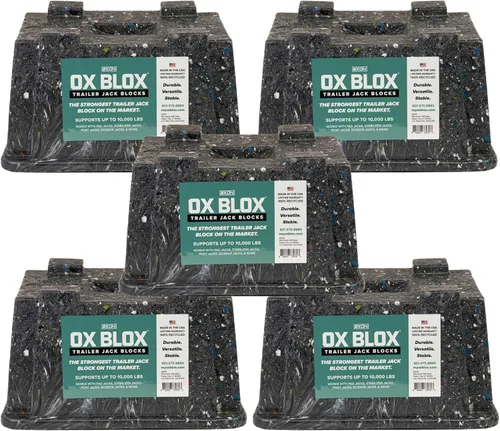 Miniatura 8 de Paquete de 4 Bloques de Gato para Remolque de Servicio Pesado OX BLOX - Bloques de Nivelación para Vehículos Recreativos Fabricados en EE.UU.