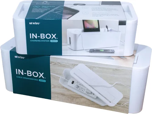 Miniatura 8 de UT Wire In-Box - Caja de gestión de cables extragrande para protector de sobretensiones en el escritorio, color negro