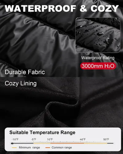 Miniatura 3 de Chaqueta acolchada para hombre, abrigo de invierno con capucha de piel, impermeable y resistente al viento, forro polar, 4 bolsillos