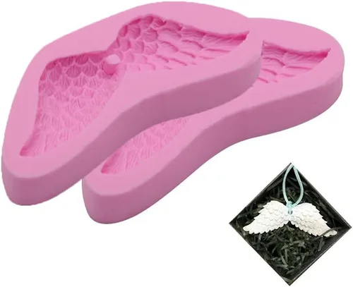 Cestony Moldes de silicona con alas de ángel, para aromaterapia, yeso, pastel, herramienta de decoración, bricolaje hecho a mano, para jabón,