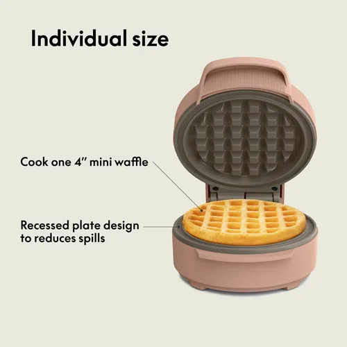 Miniatura 4 de bella Snack-n-Store Mini Waflera, Revestimiento Antiadherente de Cerámica EverGood™, Enrollado de Cable, Luz Indicadora de Listo y Asas de Toque