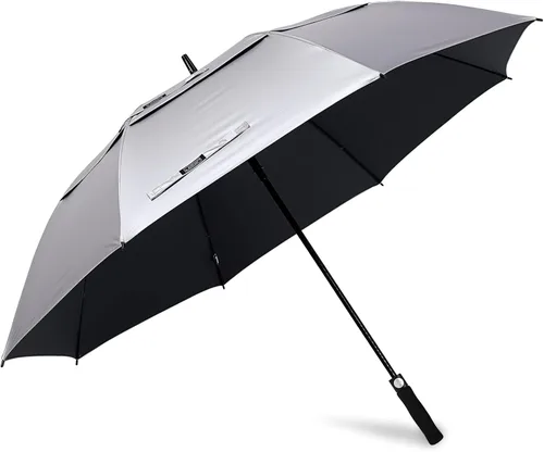 Miniatura 15 de G4Free Paraguas de golf con protección UV de 47/54/62/68 pulgadas, con apertura automática, doble toldo con ventilación de gran tamaño, extra