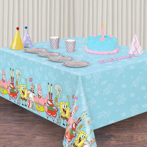Miniatura 5 de Spongebob Squarepants - Mantel rectangular de plástico, 54 x 84 pulgadas, ideal para cumpleaños y fiestas de niños