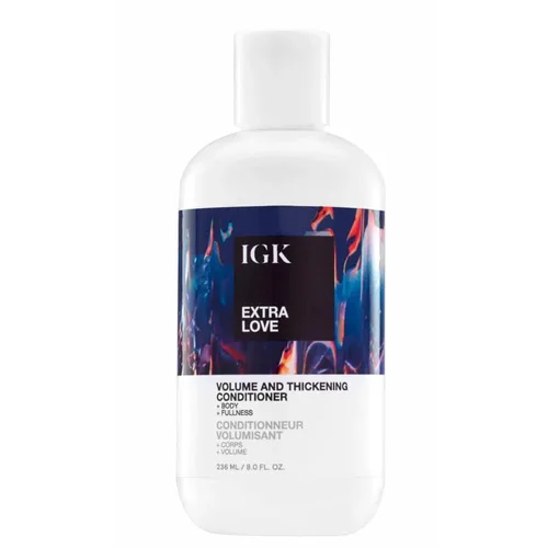 IGK EXTRA LOVE Acondicionador de volumen y espesante | Ligero + soporta el cuero cabelludo + aceite de equilibrio | Vegano + libre de crueldad |