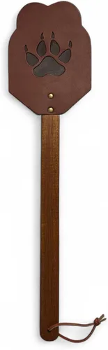 Miniatura 8 de Outset 76616 Matamoscas de madera de acacia y cuero estilo amish, 17.5 pulgadas, marrón