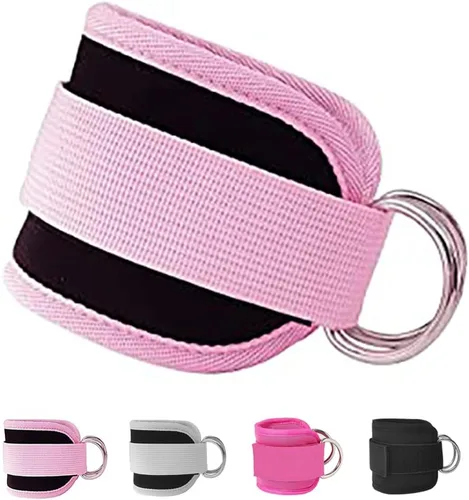 Miniatura 21 de Correas de tobillo de fitness para máquinas de cable, paquete de 2, cómodas y ajustables, puños de tobillo y muñeca acolchados, correas para piernas