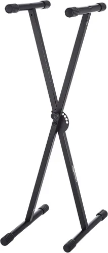 Amazon Basics Soporte para teclado y piano, altura ajustable, portátil en forma de X simple, negro