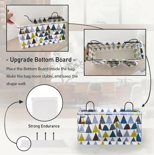 Miniatura 3 de Kanrichu - 2 piezas de bolsas organizadoras grandes para colgar en la pared, cestas de almacenamiento para colgar en la puerta de tela de lino