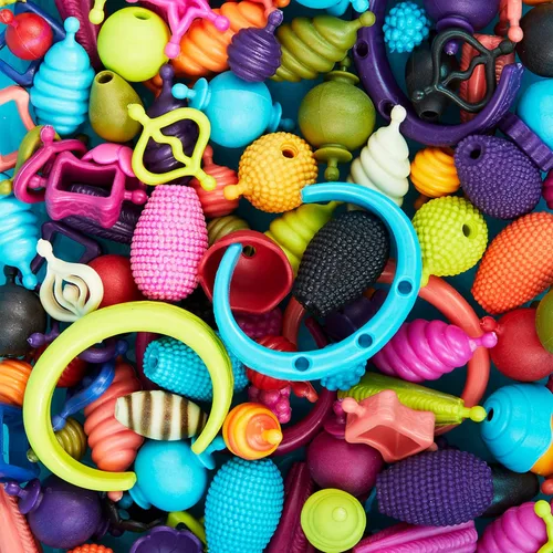 Miniatura 10 de B. toys Pop Arty! 150 piezas - Kit de fabricación de joyas - Juego creativo de cuentas pop para niños - Kit de fabricación de joyas de bricolaje