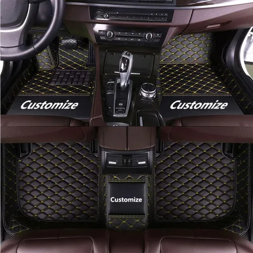 Miniatura 18 de Alfombrillas de cuero personalizadas para automóvil, personalizadas, para camión, sedán, cupé y SUV, revestimientos de lujo con diamantes (beige)