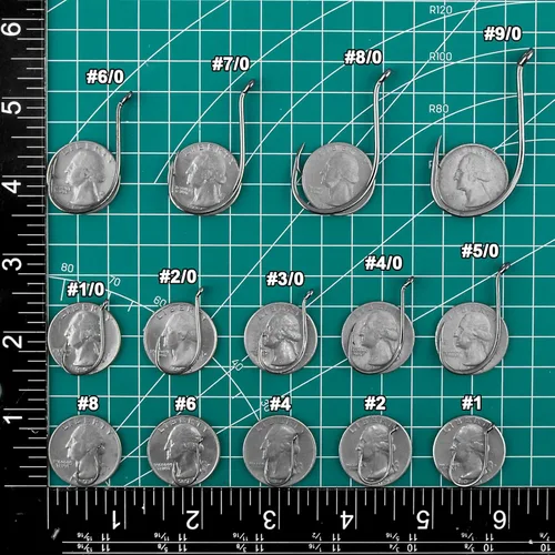Miniatura 2 de Dr.Fish Paquete de 100 anzuelos de pesca de pulpo, agua salada y agua dulce, cebo vivo compensado bagre lubina surf anzuelos de pesca Texas Drop