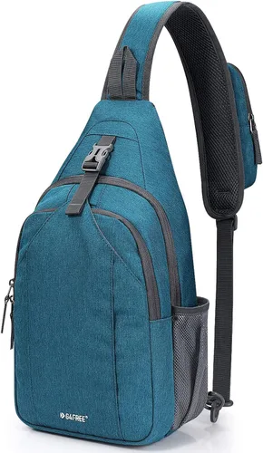 Miniatura 22 de G4Free Bolsa Bandolera con Bloqueo RFID Mochila Bandolera Cruzada Bolsa de Pecho Mochila de Día para Senderismo Viaje (Negro)